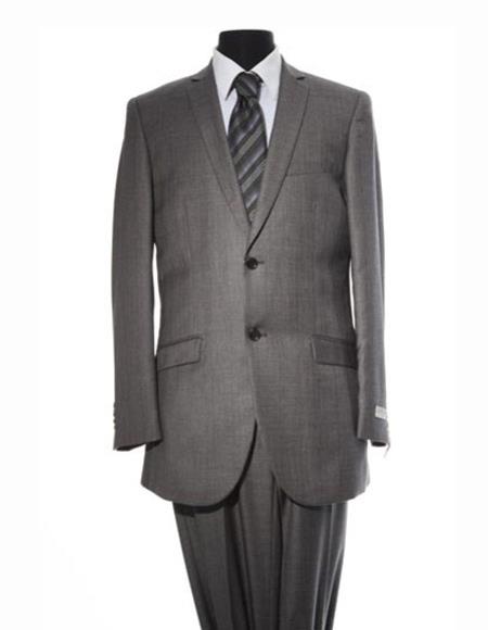 Men's 2 Button Gray Vent Suit Online Discount Fashion Sale