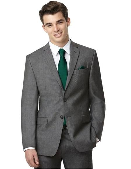 Men's Slim Fit Suit - Fitted Suit - Skinny Suit Men's Grey Package Combo side vented Suit