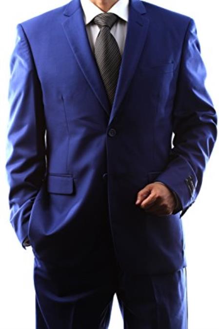 Slim Fit  2 Button Dark Navy Blue Suit For Men Under $100