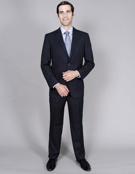 Giorgio Fiorelli Suit Men's Classic  stripe Authentic Giorgio Fiorelli Brand suits Flat Front Pant