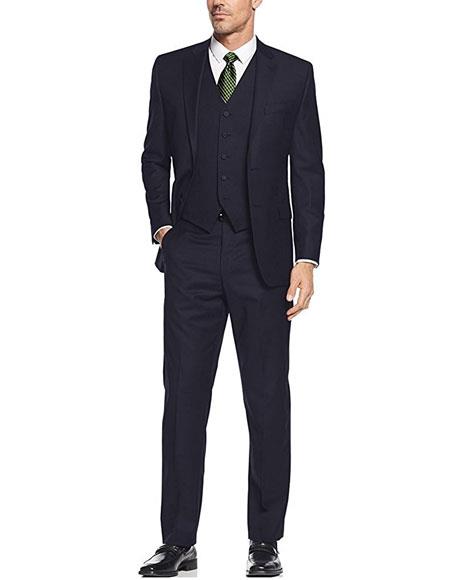 Brand: Caravelli Collezione Suit - Caravelli Suit - Caravelli italy Men's Dark Navy Slim Fit Vested Dress Suit Set