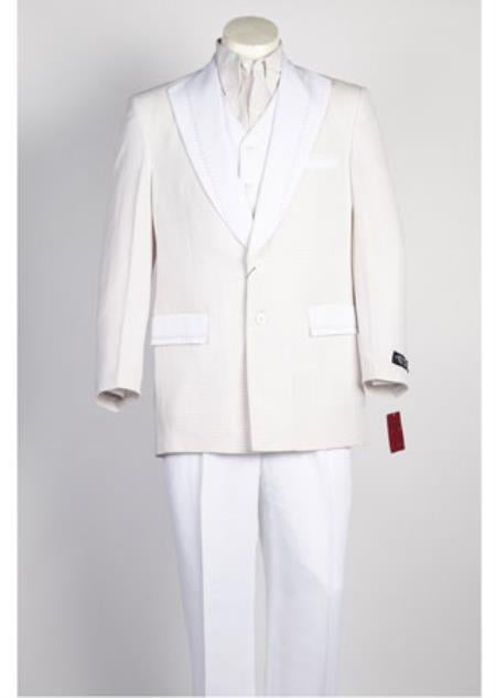 Men's 2 Piece  All White Suit For Men  