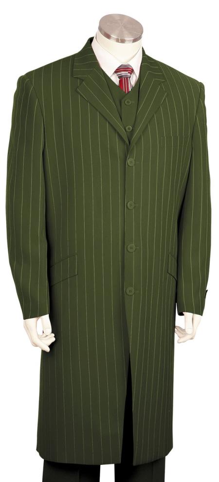 Men's Razor Stripe  Olive Zoot Suit