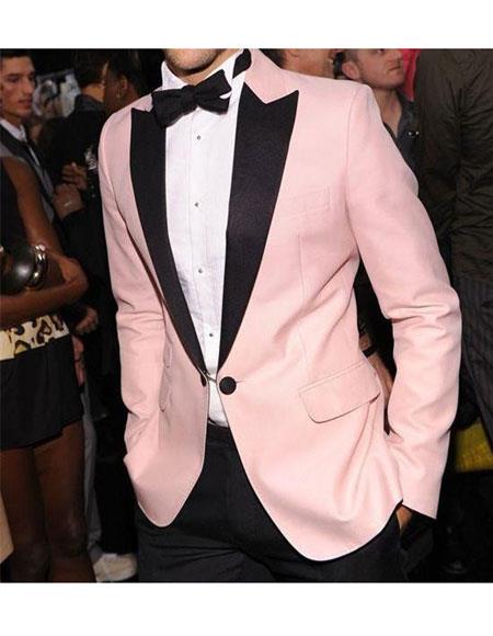 Alberto Nardoni Brand Baby Pink Velvet Tuxedo Dinner Jacket Blazer Sport coat Peak Collar 