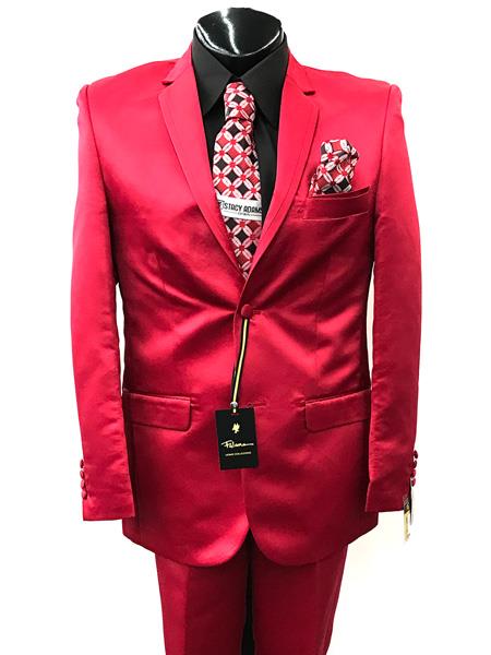 Men's Two Button Red Suit