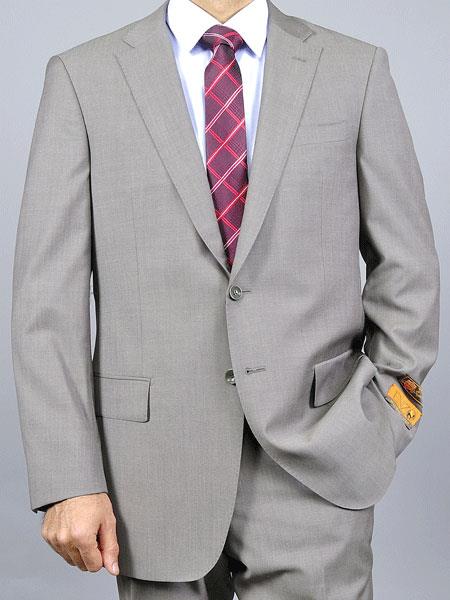 Men's Taupe Double Vent Slim Fit Suit