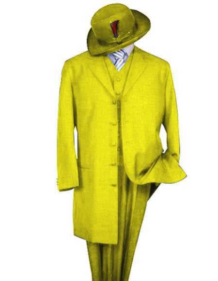 Men's Classic Long Fashion Yellow ~ Gold ~ Mustard Fashion Zoot Suit