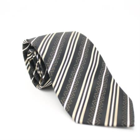 Slim Classic Brown Necktie with Matching Handkerchief - Tie Set - Men's Neck Ties - Mens Dress Tie - Trendy Mens Ties