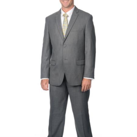Slim Fit Suit Grey 2-Button Notch Collar Cheap Priced Business Suits Clearance Sale