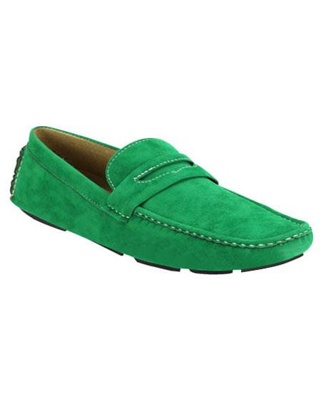 Mens stylish Casual Green Slip-On Loafer Shoes