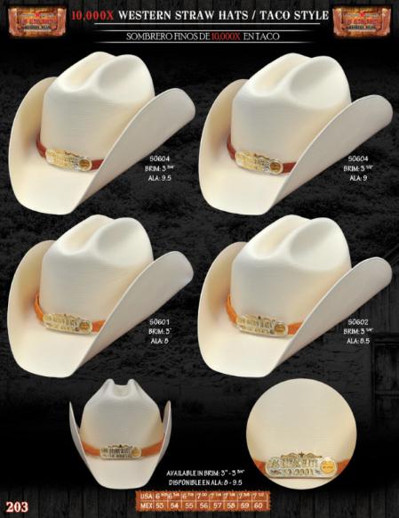 10,000x Tejana Taco Style Western Cowboy Straw Hat 