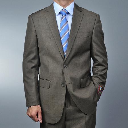 Men's Taupe 2-buttton Suit