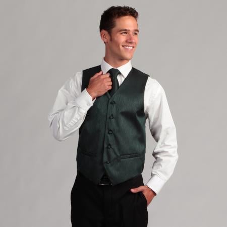Men's Teal 4-Piece Men's Vest Set Also available in Big and Tall Sizes