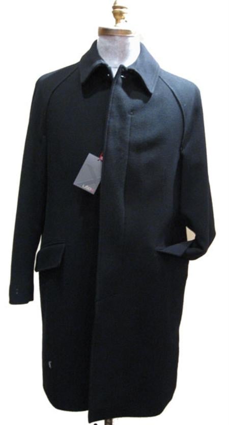 Men's Dress Coat 38 inch three button coat vent Full-length Men's Overcoat Online Discount
