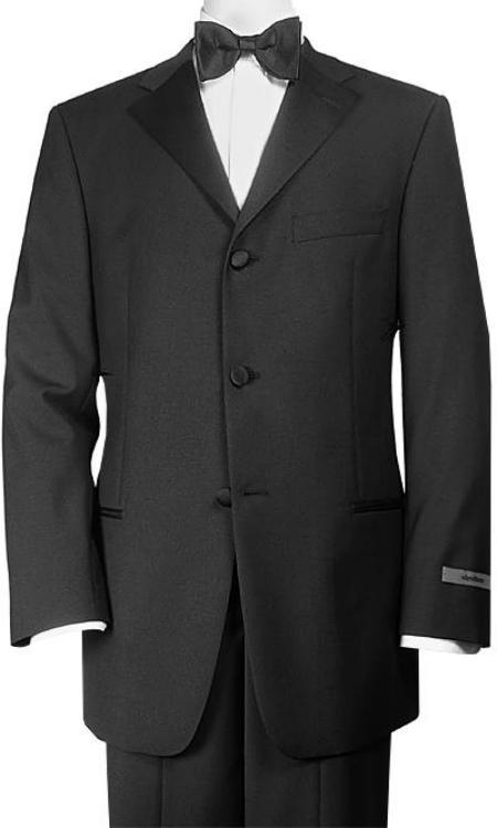 Designer 3 Button Super 110's  Light Weight Soft Poly~Rayon Tuxedo Jacket + Pants + Shirt + Bow tie 
