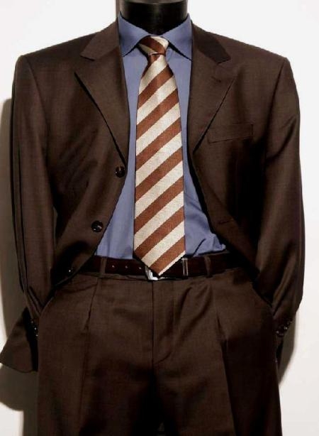 Chocolate Brown Italian Super 150's Wool premier quality italian fabric Design Men's Three buttons Suit