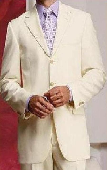 Cream - Ivory - Off White Super Fine Light  Weight Four Season Suits For Men