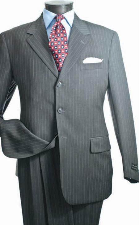 Men's 3 Button Suit - Gray 