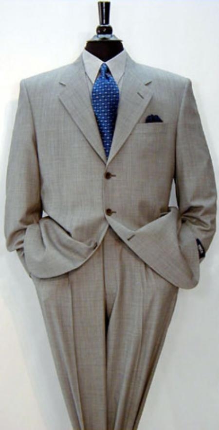 Expensive full canvas quality 3 buttons Super 150's Wool & Marino Wool Solid Light Gray premier quality italian fabric Suit