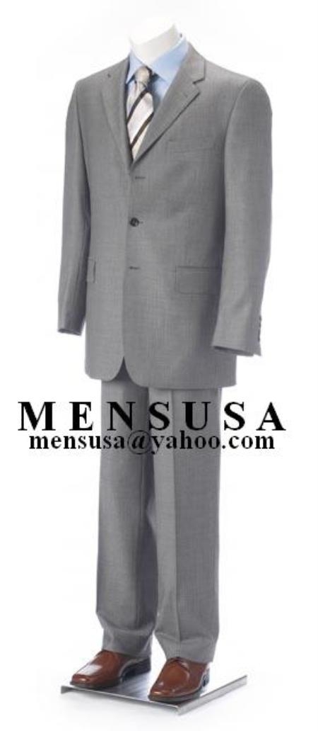 Double Vent Clowdy Light Gray Super 140'S Wool 3 Buttons Men's Cheap Priced Business Suits Clearance Sale
