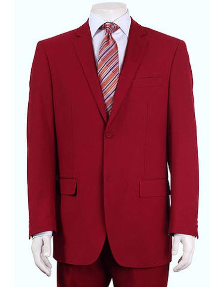 Men's Vitali Authentic 2 Button Red Slim Fit Suit