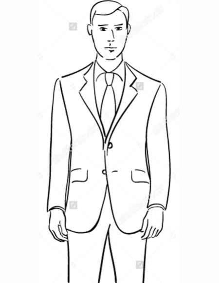DeZilino Men's Two Button 100% Wool Slim Fit  Black Suit