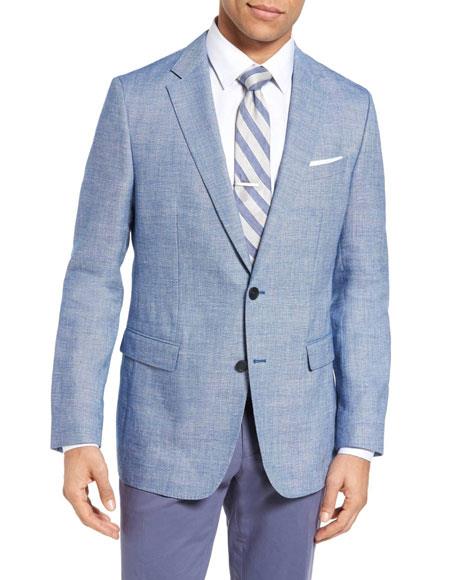 Style#-B6362 Men's Bright Blue Cheap Priced Designer Fashion Dress Casual Blazer