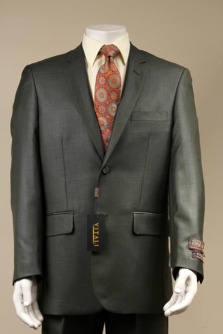 Men's 2 Button patterned Mini Weave Patterned With Sheen Sharkskin Suit Charcoal Gray 