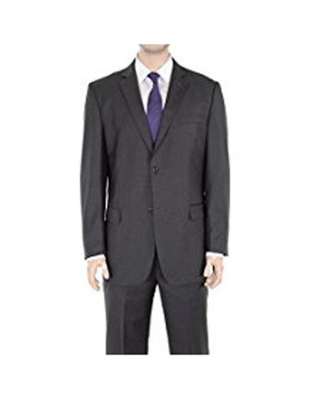 Men's Solid Charcoal Gray 2 Button Regular Fit Suit (We have more Braveman suits Call 1-844-650-3963 to order)