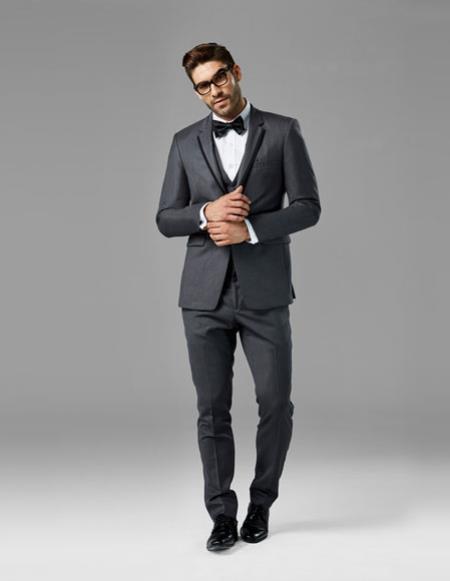 Men's Charcoal Gray best Suit buy one get one suits free vested Suit - Color: Dark Grey Suit