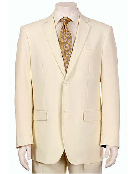 Men's Vitali  Authentic 2 Button Cream Slim Fit Suit