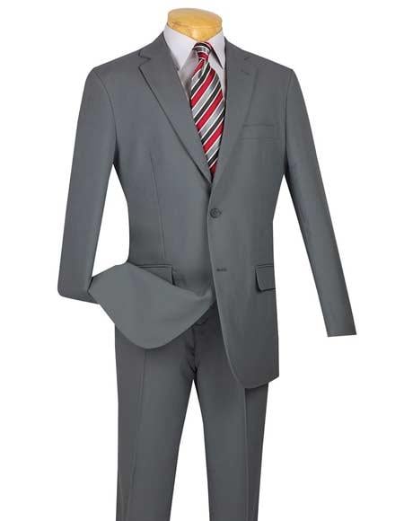 Men's 2 Button Cheap Priced Slim Fit Suit With Flat Front Pant Gray Cheap Suits For Men
