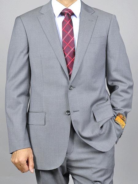 Men's Grey Slim Fit Wool Suit
