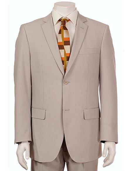 Men's Vitali  Authentic 2 Button Khaki Slim Fit Suit