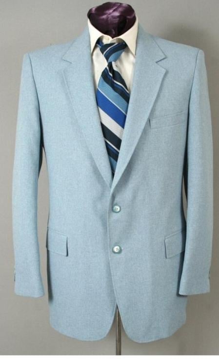 Men's Two Button Suit - Light Blue ~ Sky Baby Blue (Baby Blue) 