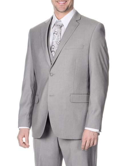 Brand: Caravelli Collezione Suit - Caravelli Suit - Caravelli italy Caravelli Men's Slim Fit 2 Button Light Grey Vested Suit