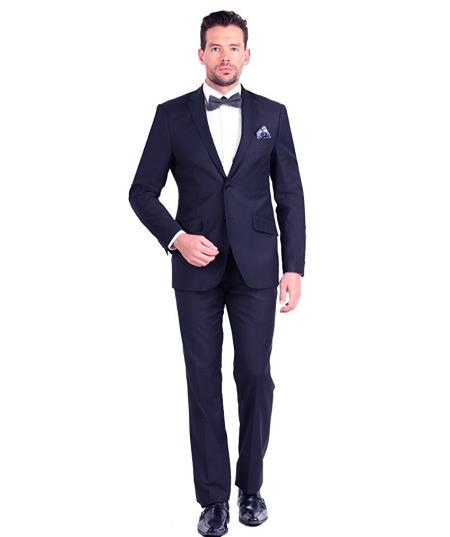 Giorgio Fiorelli Suit Men's Giorgio Fiorelli 2 Button  Fully Lined Slim Fit - Dark Blue Suit Color