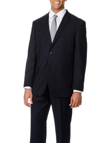 Brand: Caravelli Collezione Suit - Caravelli Suit - Caravelli italy Navy Blue Suit - Navy Suit Caravelli Men's Double Vent  2 Button Dark Blue Suit