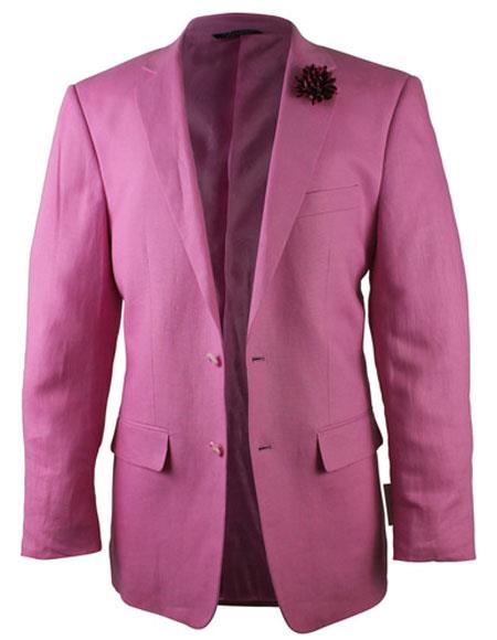 Alberto Nardoni Brand Fuchsia Pink Two Button Linen Fashionable Blazer for men coming in 90 days