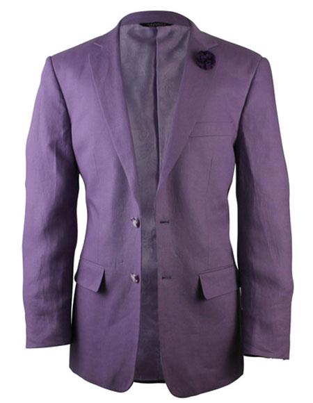 Alberto Nardoni Brand Purple Two Button Linen Fashionable Blazer for men
