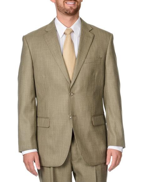 Brand: Caravelli Collezione Suit - Caravelli Suit - Caravelli italy Caravelli Men's 2 Button Tan  Double Vent Suit
