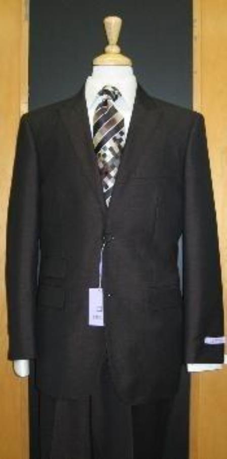 2 Button Peak Lapel Black Erodesent Tapered Cut Flat Front Men's Slim Fit Suits - Wool