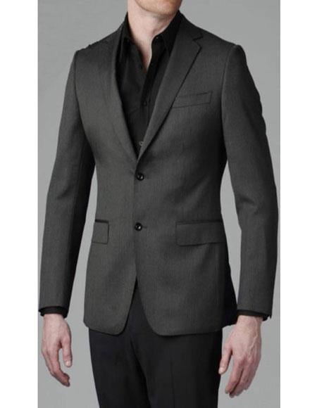 Charcoal Grey Slim fit blazer 2 Buttons Solid Sport coat Jacket