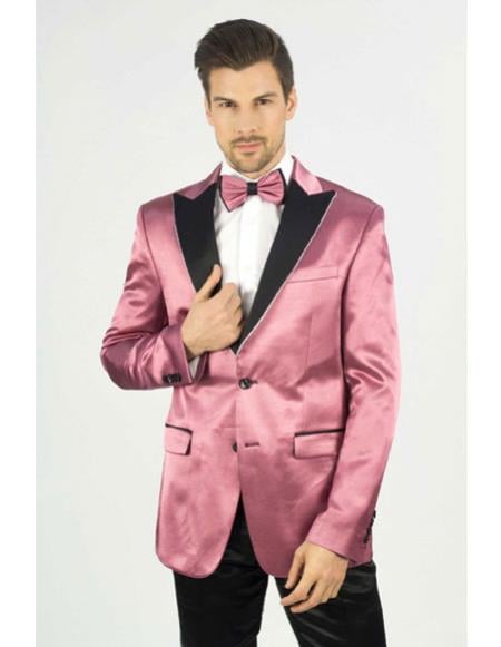 Style#-B6362 Men's ( Rose Gold - Dusty Rose ) - Blush Dark Pink  tuxedo Blazer Dinner Jacket