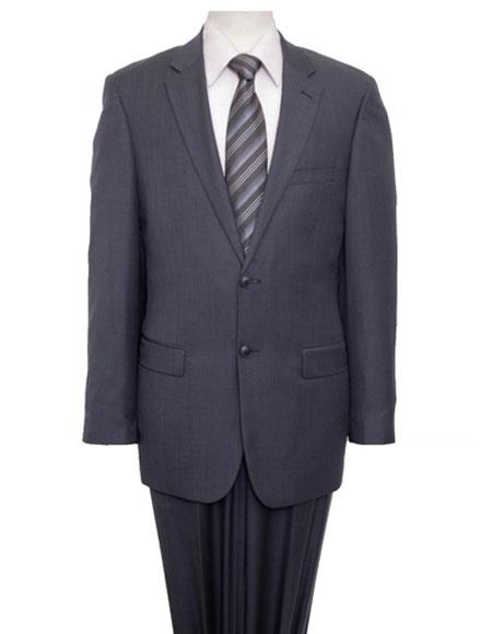 Designer Affordable Inexpensive Men's Two Buttons  Gray Suit with Flat Front Pant