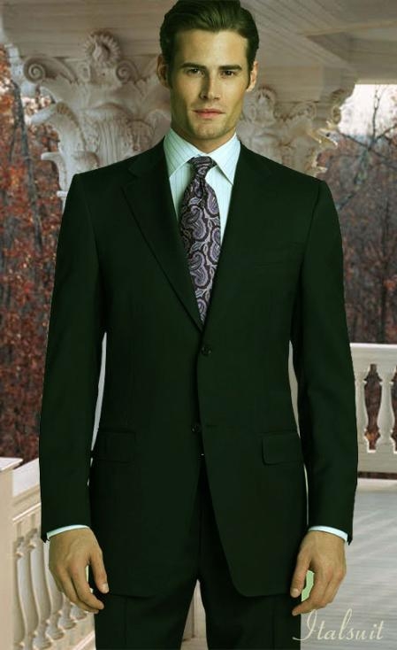 Classic 2 Piece 2 Button Hunter ~ Olive Green Suit 100% Wool With Hand Tailoring