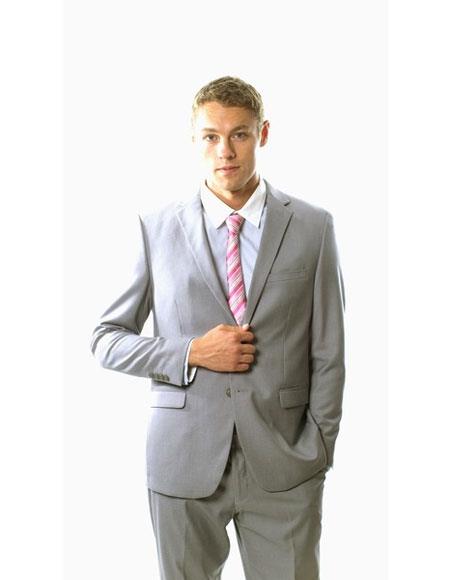 Men's Two Buttons Young Look Light grey Slim Fit Suit