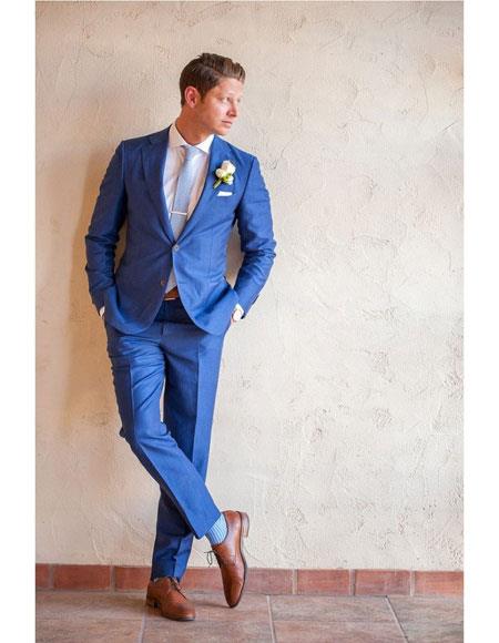 Men's Royal Indigo Bright Blue Cobalt Dress Suits for Men