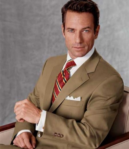 English Tan ~ Beige/Bronze ~ Camel 2 Button Men's Premier Quality Italian Fabric Clearance Sale Suits 
