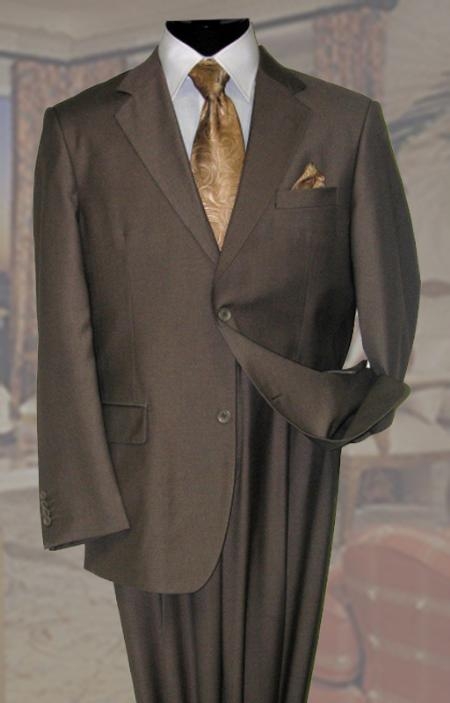 Solid Color Taupe ~ Mocca ~ Slate Men's Suit 2 Button 2PC